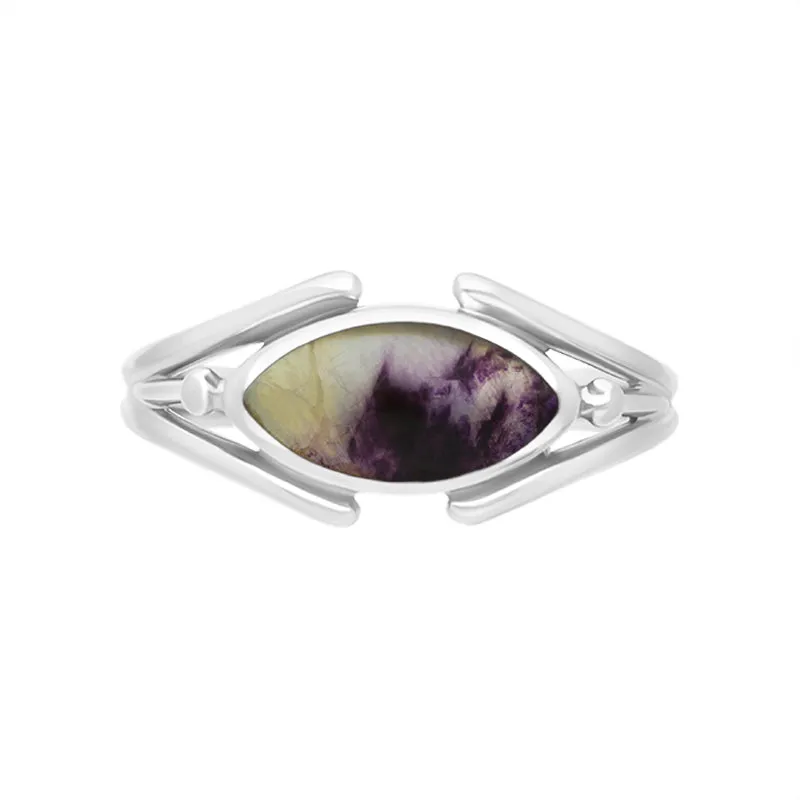 Sterling Silver Blue John Marquise Open Shank Ring sold by Jura Watches product image thumbnail 2