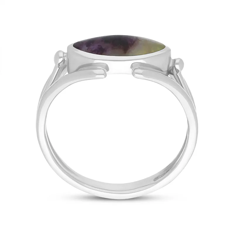 Sterling Silver Blue John Marquise Open Shank Ring sold by Jura Watches product image thumbnail 3