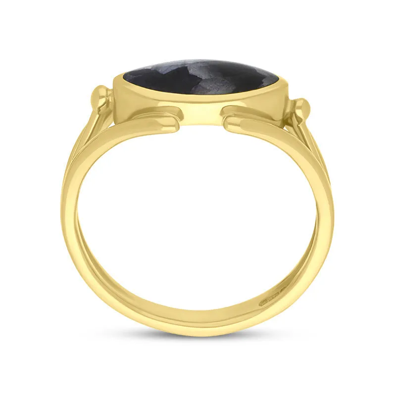 9ct Yellow Gold Blue John Marquise Open Shank Ring sold by Jura Watches product image thumbnail 3