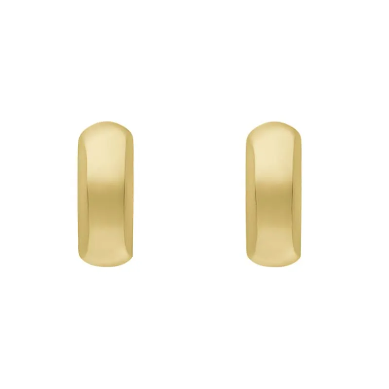 9ct Yellow Gold Oval Domed Hoop Earrings sold by Jura Watches