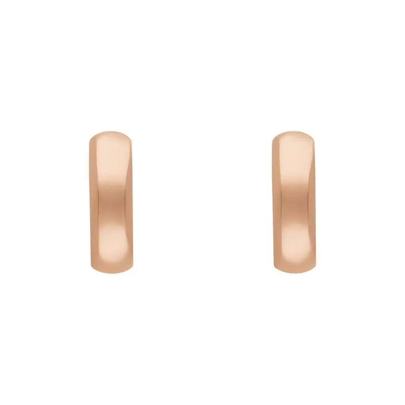9ct Rose Gold Round Domed Hoop Earrings sold by Jura Watches