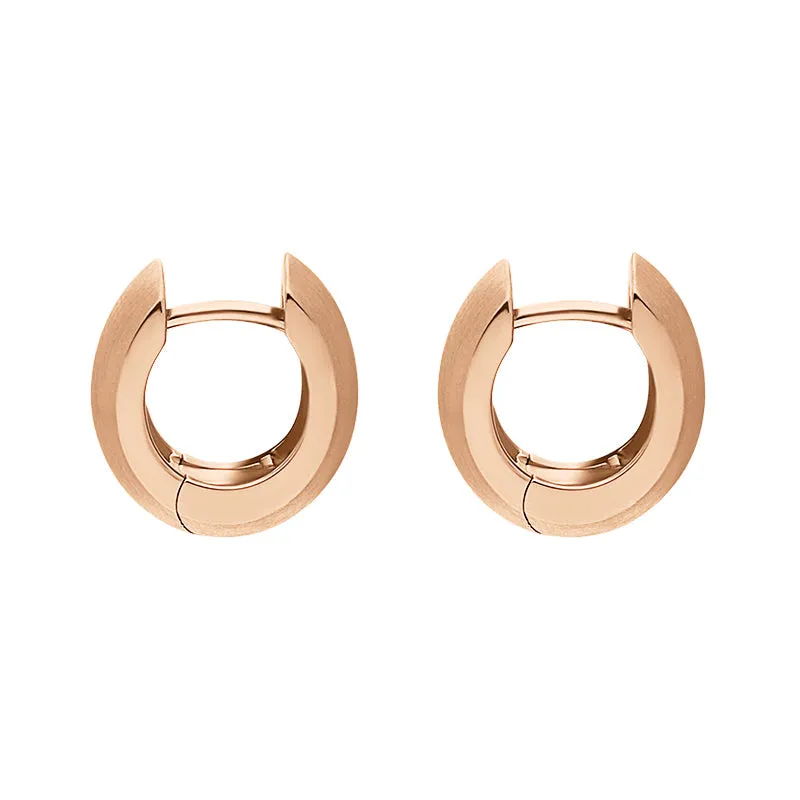9ct Rose Gold Satin Domed Hoop Earrings sold by Jura Watches product image thumbnail 2