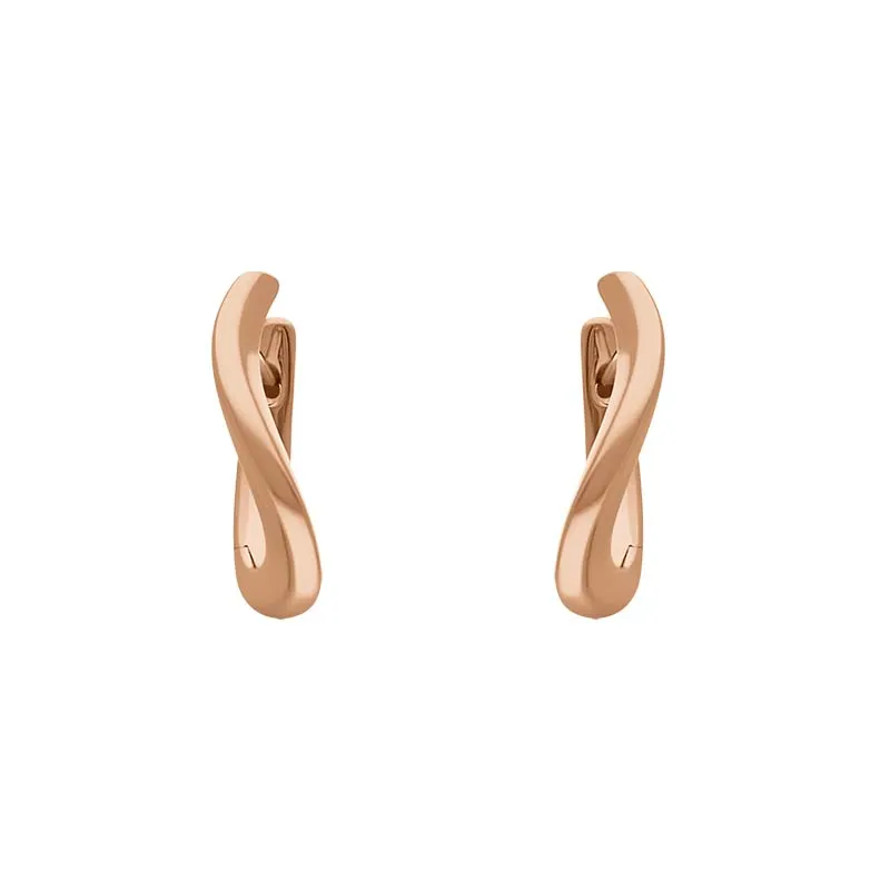 9ct Rose Gold Twisted Horseshoe Hoop Earrings sold by Jura Watches