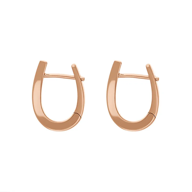 9ct Rose Gold Twisted Horseshoe Hoop Earrings sold by Jura Watches product image thumbnail 2
