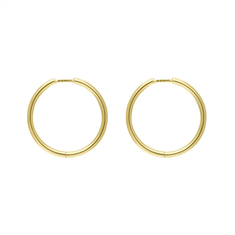 9ct Yellow Gold Round Hoop Earrings sold by Jura Watches product image thumbnail 2