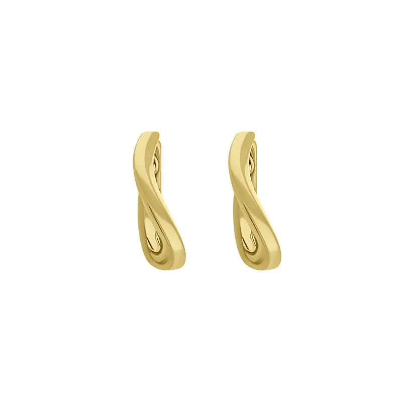 9ct Yellow Gold Twisted Horseshoe Hoop Earrings sold by Jura Watches