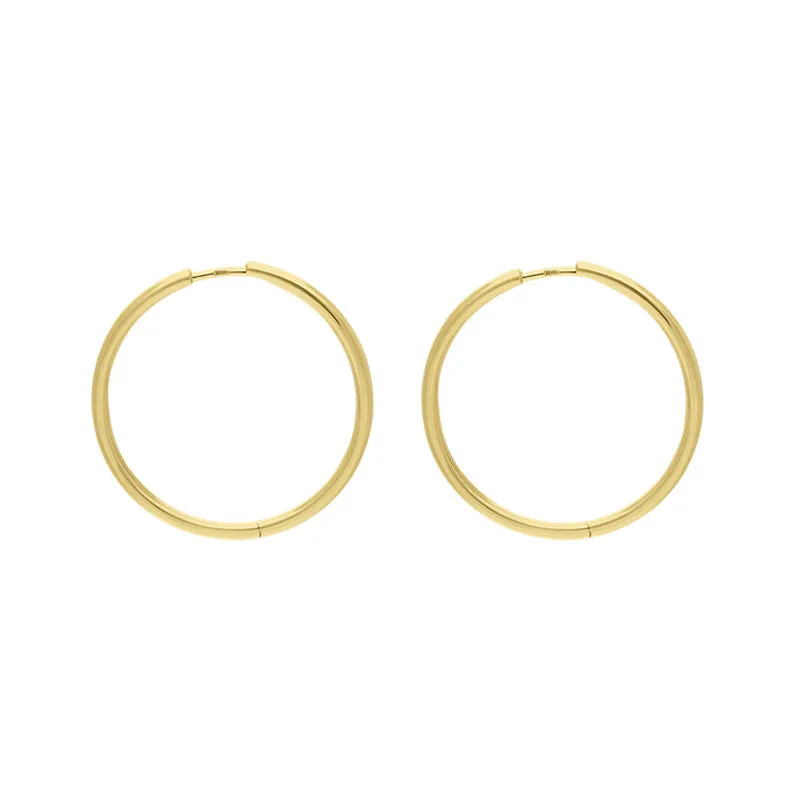 9ct Yellow Gold Round Hoop Earrings sold by Jura Watches product image thumbnail 2