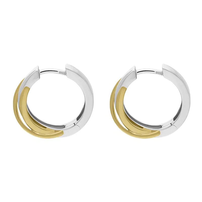 9ct Yellow and White Gold Round Entwined Hoop Earrings sold by Jura Watches product image thumbnail 3