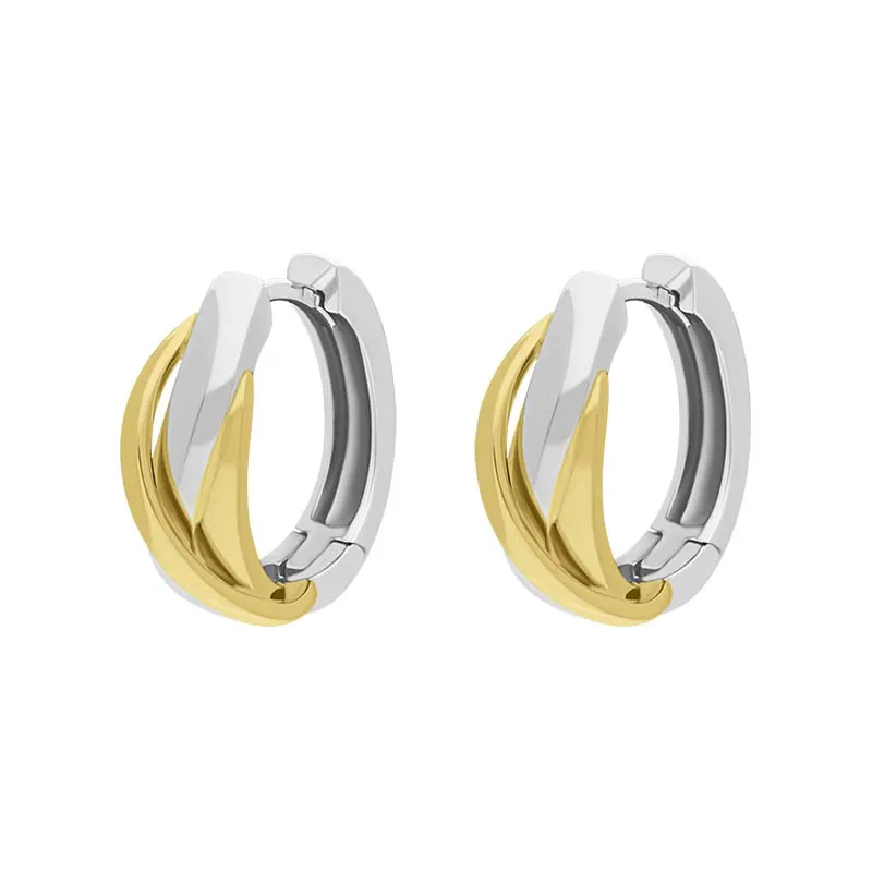 9ct Yellow and White Gold Round Entwined Hoop Earrings sold by Jura Watches product image thumbnail 2
