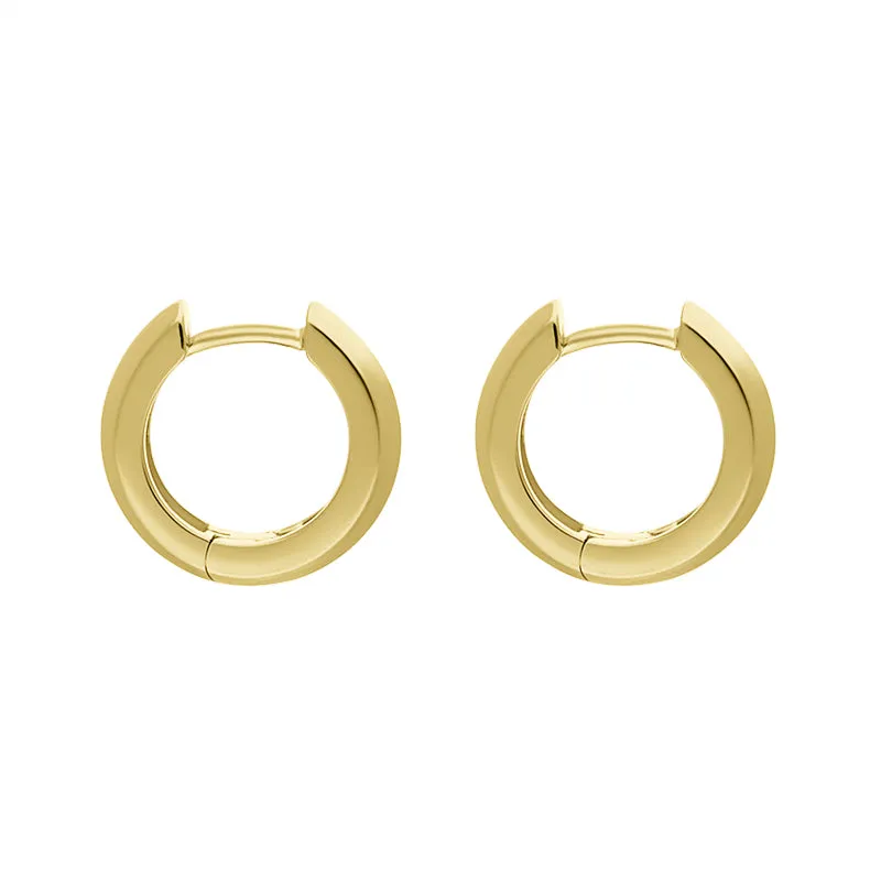 9ct Yellow Gold Round Domed Hoop Earrings sold by Jura Watches product image thumbnail 2