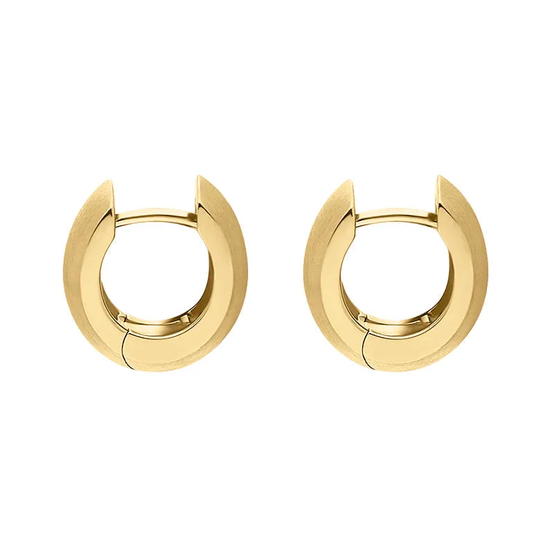 9ct Yellow Gold Satin Domed Hoop Earrings sold by Jura Watches product image thumbnail 2