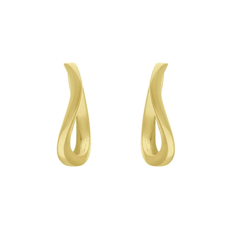 9ct Yellow Gold Twisted Horseshoe Hoop Earrings sold by Jura Watches
