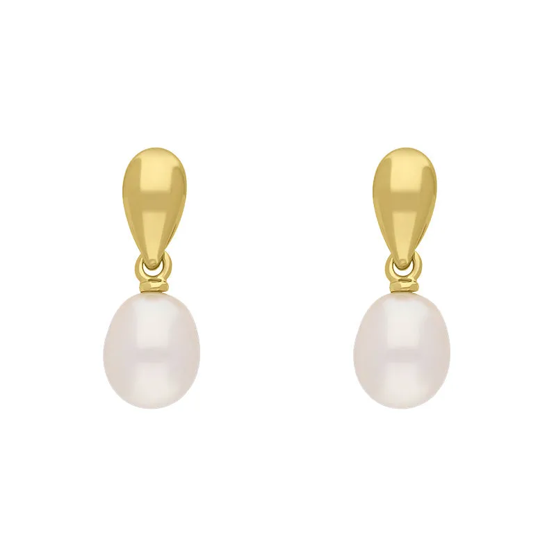 9ct Yellow Gold Freshwater Pearl Drop Earrings sold by Jura Watches