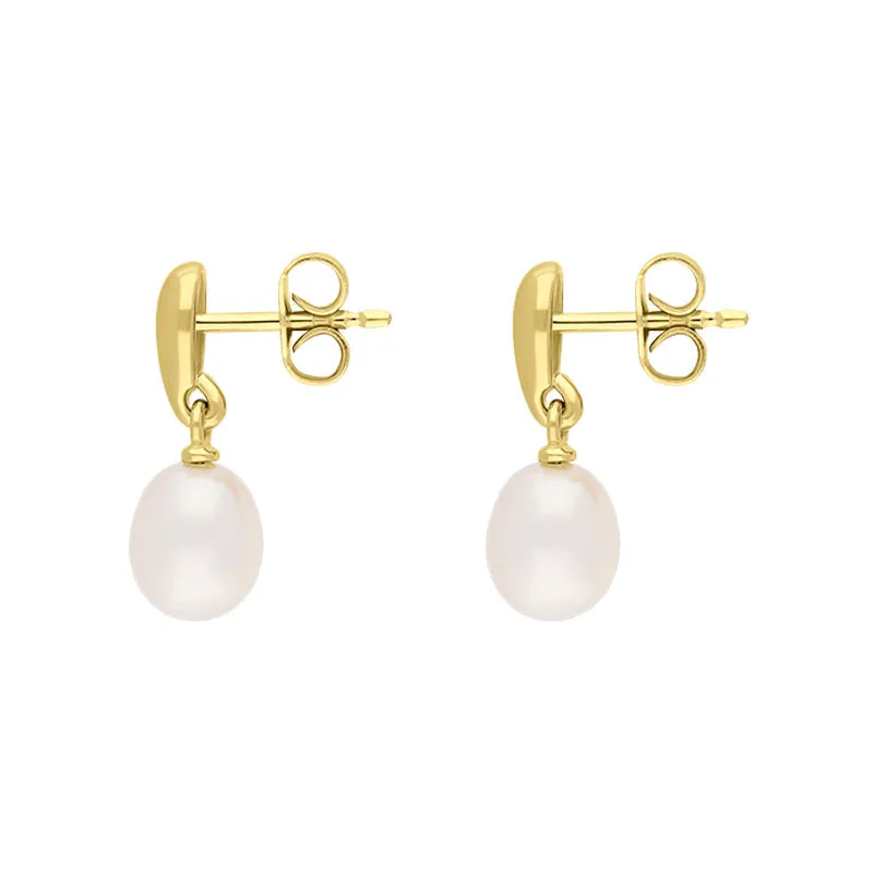 9ct Yellow Gold Freshwater Pearl Drop Earrings sold by Jura Watches product image thumbnail 2
