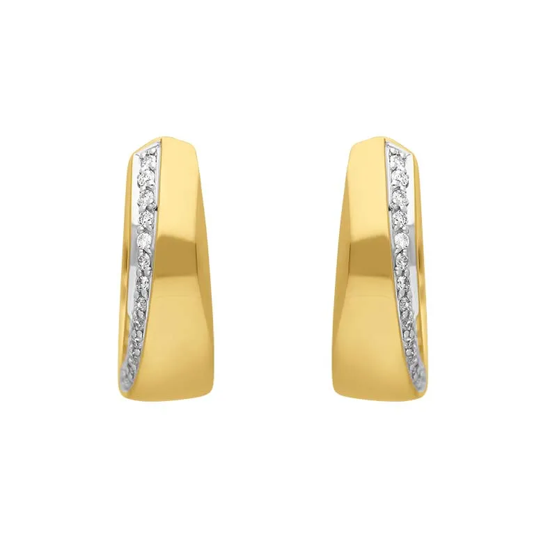 18ct Yellow and White Gold Diamond 16mm Hoop Earrings sold by Jura Watches
