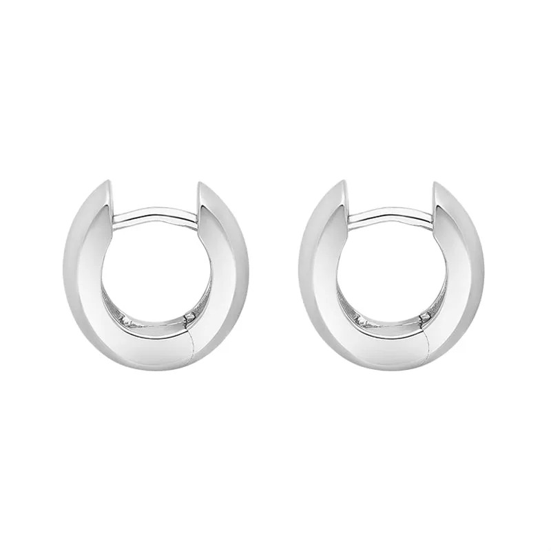 Sterling Silver 13x12mm Satin Domed Hoop Earrings sold by Jura Watches product image thumbnail 2