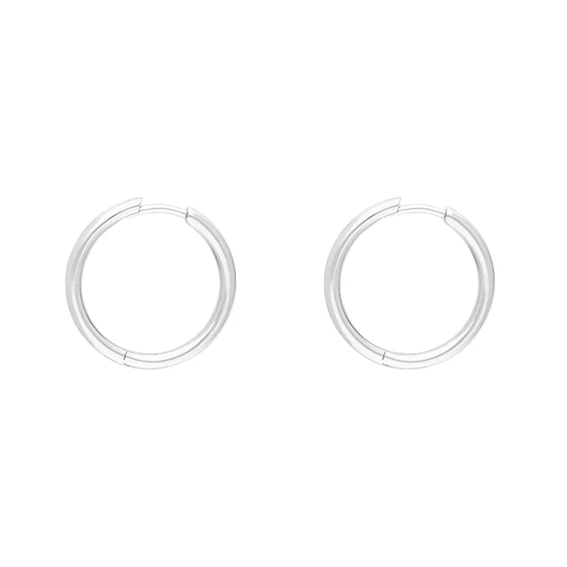 Sterling Silver 19mm Round Hoop Earrings sold by Jura Watches product image thumbnail 2