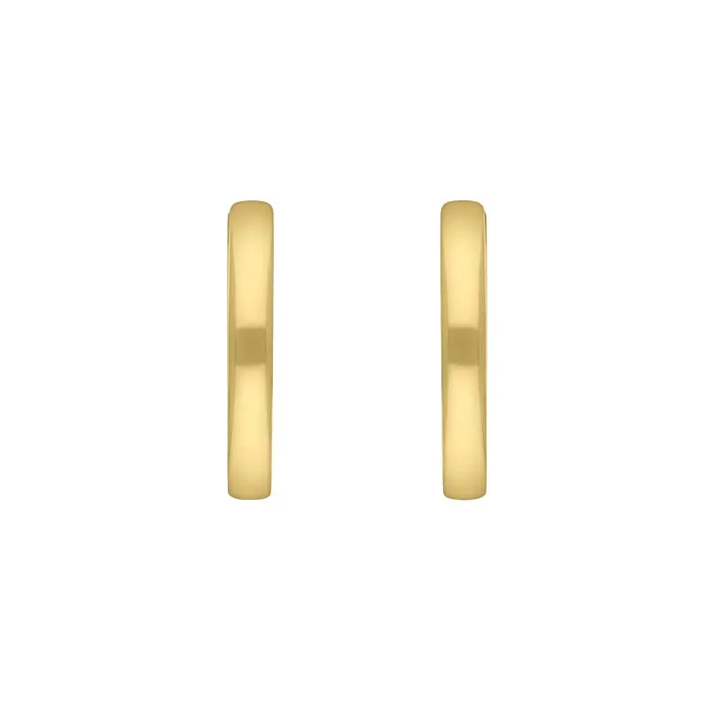 9ct Yellow Gold 18mm Round Domed Hoop Earrings sold by Jura Watches