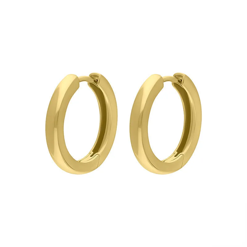 9ct Yellow Gold 18mm Round Domed Hoop Earrings sold by Jura Watches product image thumbnail 2