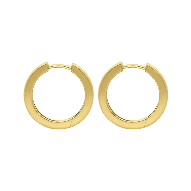 9ct Yellow Gold 18mm Round Domed Hoop Earrings sold by Jura Watches product image thumbnail 3