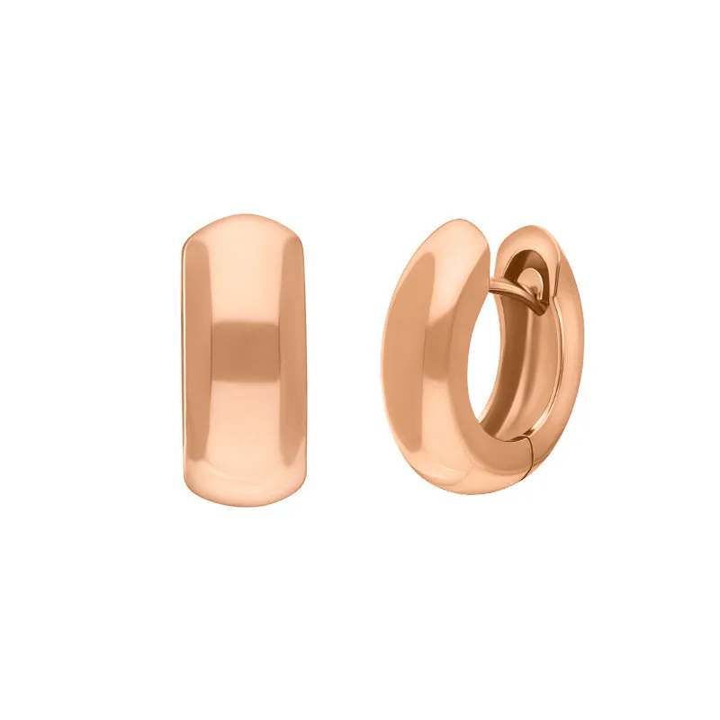 9ct Rose Gold 15x14mm Oval Domed Hoop Earrings sold by Jura Watches product image thumbnail 4