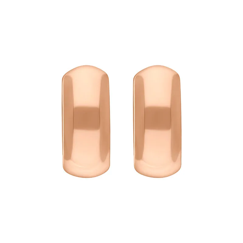 9ct Rose Gold 15x14mm Oval Domed Hoop Earrings sold by Jura Watches