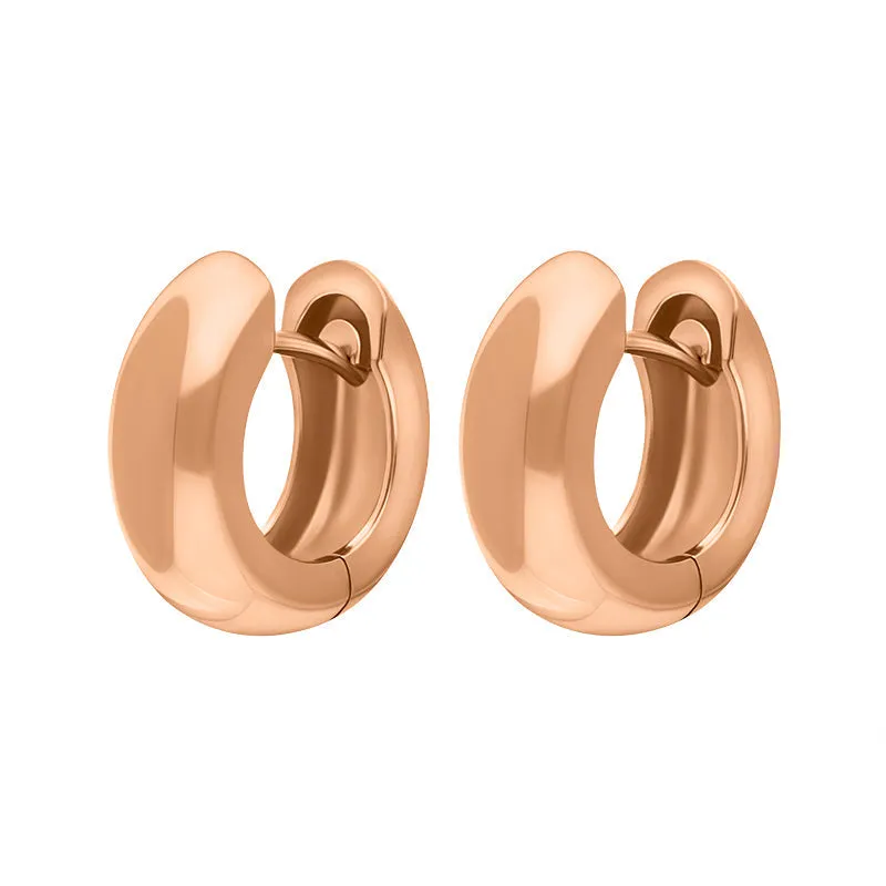 9ct Rose Gold 15x14mm Oval Domed Hoop Earrings sold by Jura Watches product image thumbnail 2