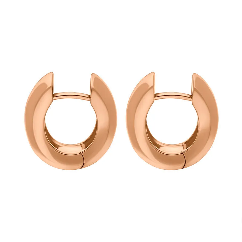 9ct Rose Gold 15x14mm Oval Domed Hoop Earrings sold by Jura Watches product image thumbnail 3