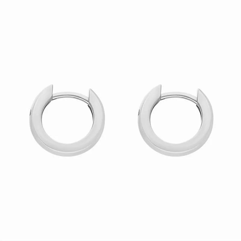 9ct White Gold Diamond 11mm Round Domed Hoop Earrings sold by Jura Watches product image thumbnail 2