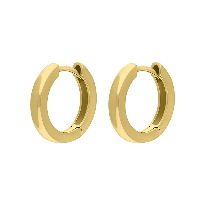 9ct Yellow Gold 14mm Round Domed Hoop Earrings sold by Jura Watches product image thumbnail 2
