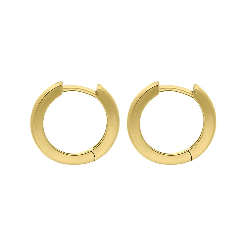 9ct Yellow Gold 14mm Round Domed Hoop Earrings sold by Jura Watches product image thumbnail 3