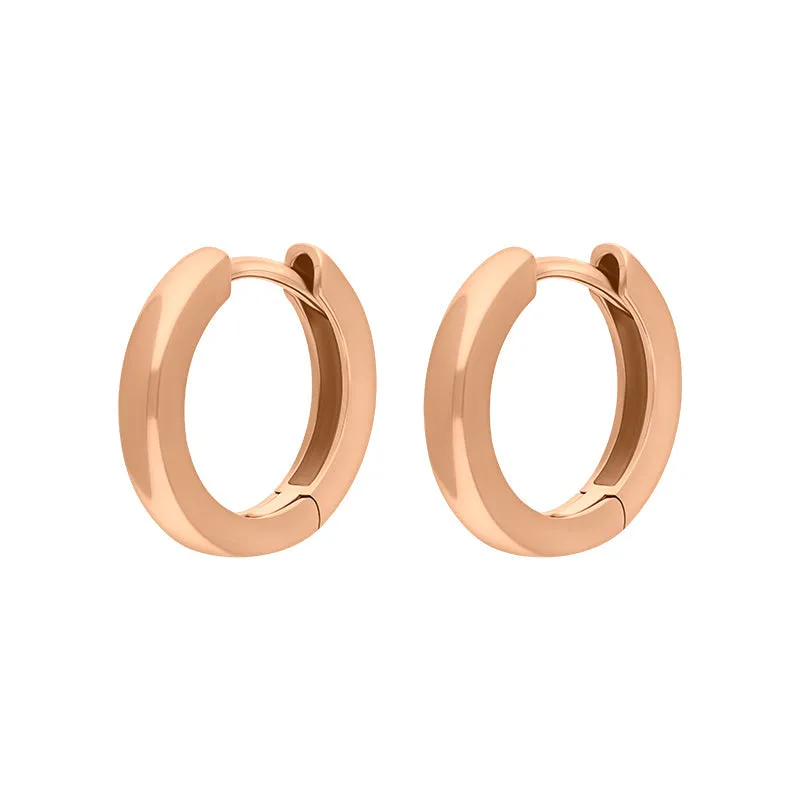 9ct Rose Gold 14mm Round Domed Hoop Earrings sold by Jura Watches product image thumbnail 2