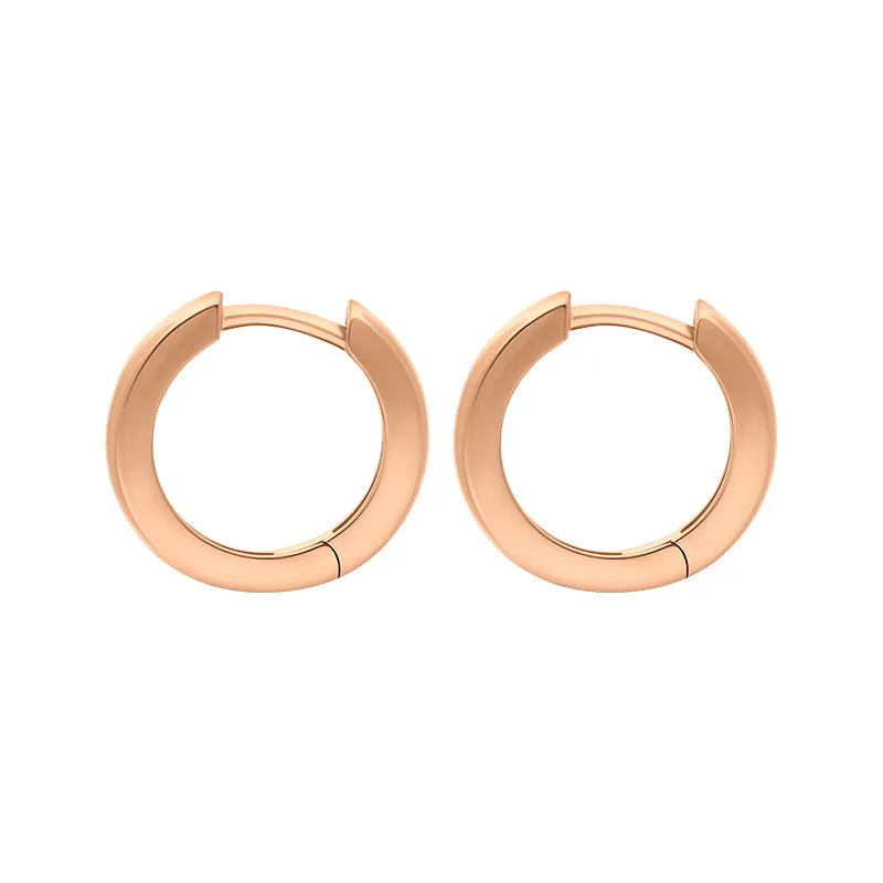 9ct Rose Gold 14mm Round Domed Hoop Earrings sold by Jura Watches product image thumbnail 3