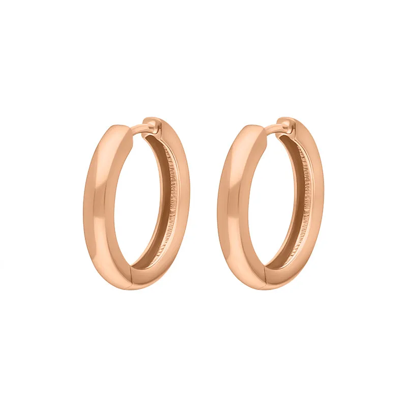 9ct Rose Gold 18mm Round Domed Hoop Earrings sold by Jura Watches product image thumbnail 2
