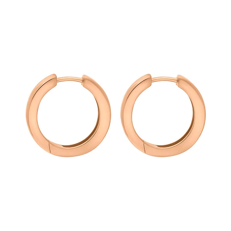 9ct Rose Gold 18mm Round Domed Hoop Earrings sold by Jura Watches product image thumbnail 3