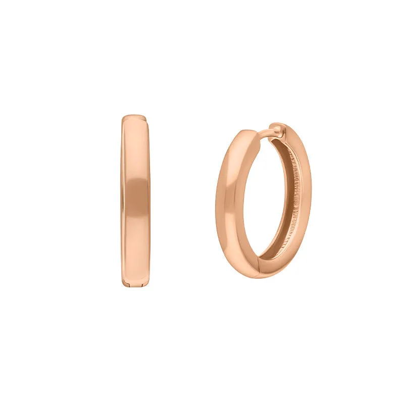9ct Rose Gold 18mm Round Domed Hoop Earrings sold by Jura Watches product image thumbnail 4
