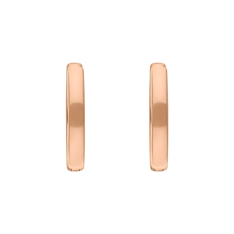 9ct Rose Gold 18mm Round Domed Hoop Earrings sold by Jura Watches