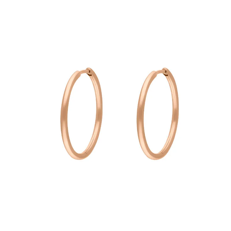 9ct Rose Gold 24mm Round Hoop Earrings sold by Jura Watches product image thumbnail 2
