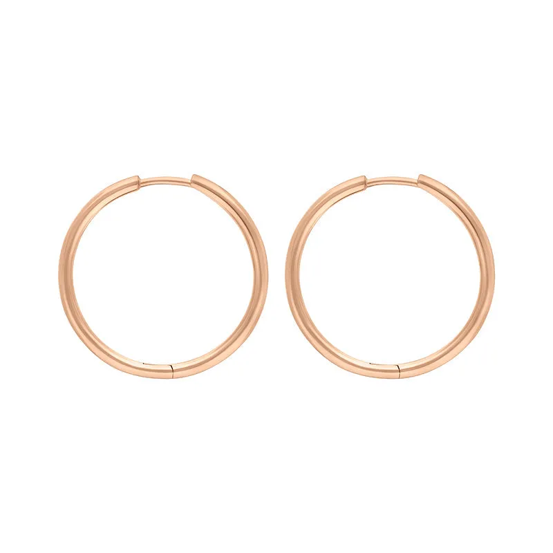 9ct Rose Gold 24mm Round Hoop Earrings sold by Jura Watches product image thumbnail 3