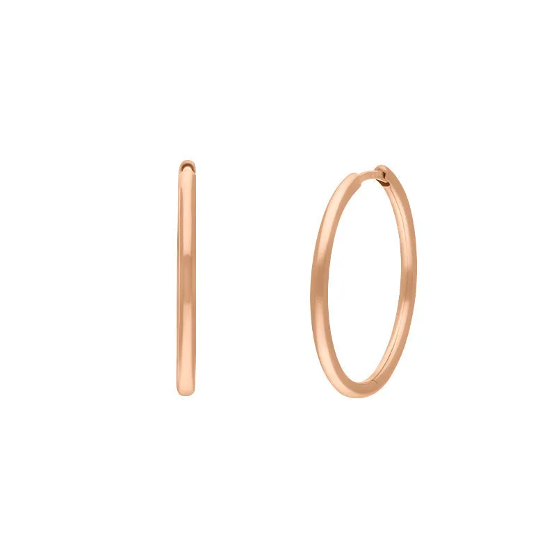 9ct Rose Gold 24mm Round Hoop Earrings sold by Jura Watches product image thumbnail 4