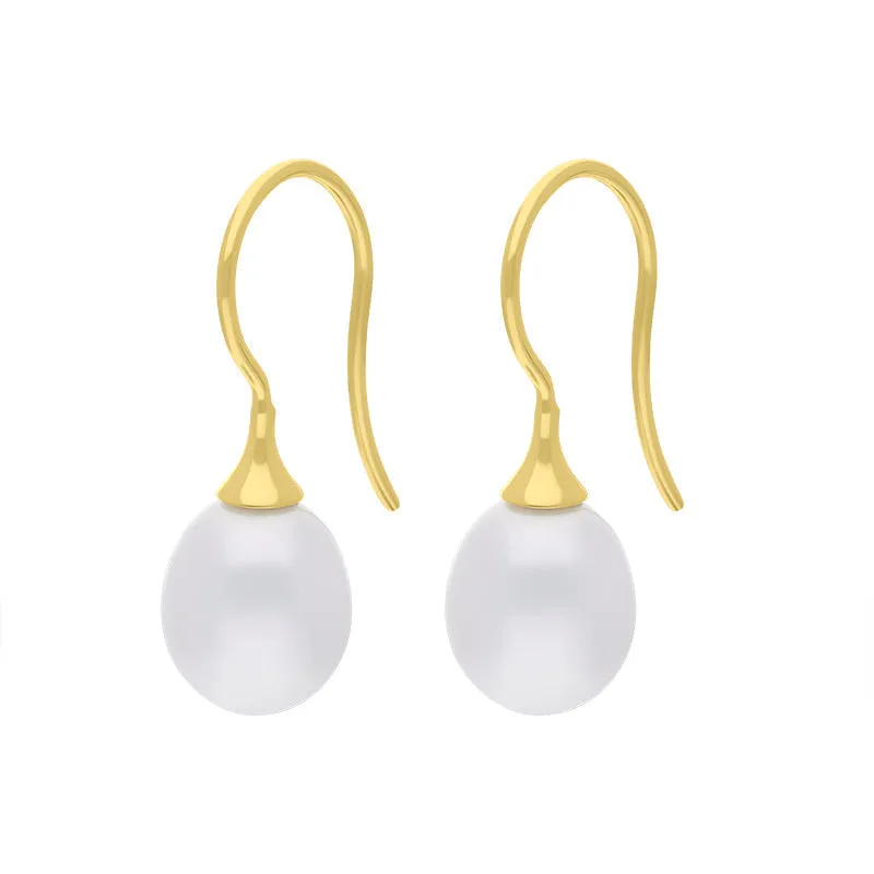 9ct Yellow Gold Freshwater Pearl Drop Hook Earrings sold by Jura Watches product image thumbnail 2
