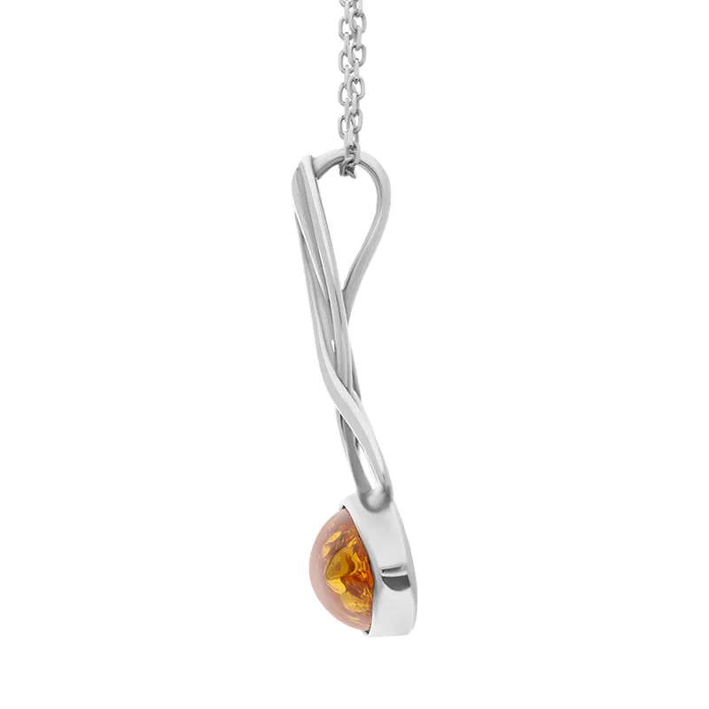 Sterling Silver Amber Wide Marquise Celtic Necklace sold by Jura Watches product image thumbnail 3