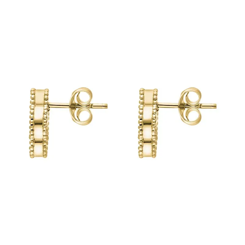 9ct Yellow Gold Whitby Jet Bloom Four Leaf Clover Ball Edge Stud Earrings sold by Jura Watches product image thumbnail 2