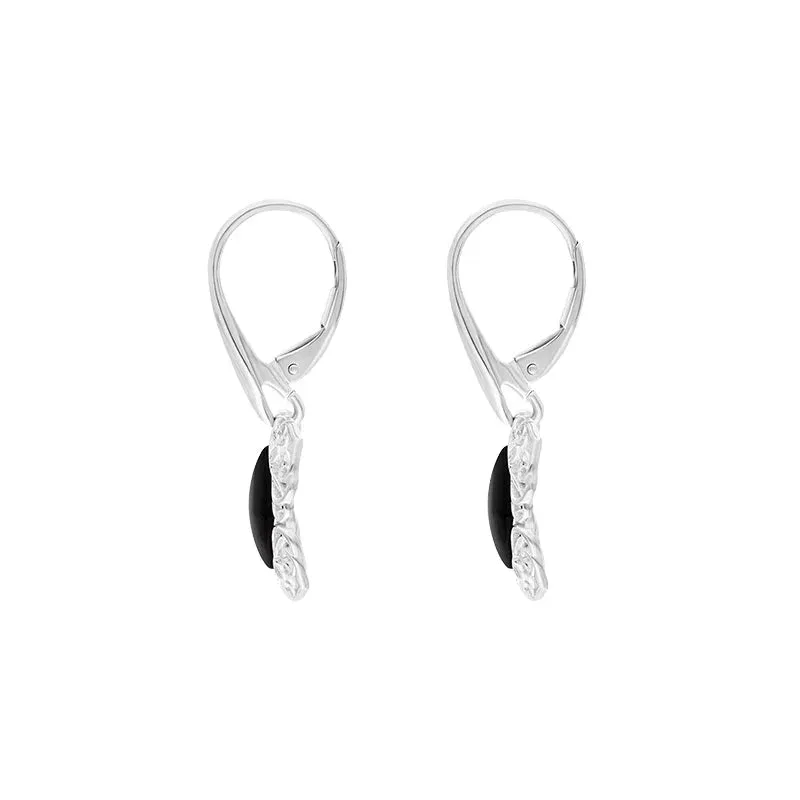 Sterling Silver Whitby Jet Rhombus Cushion Drop Earrings sold by Jura Watches product image thumbnail 2