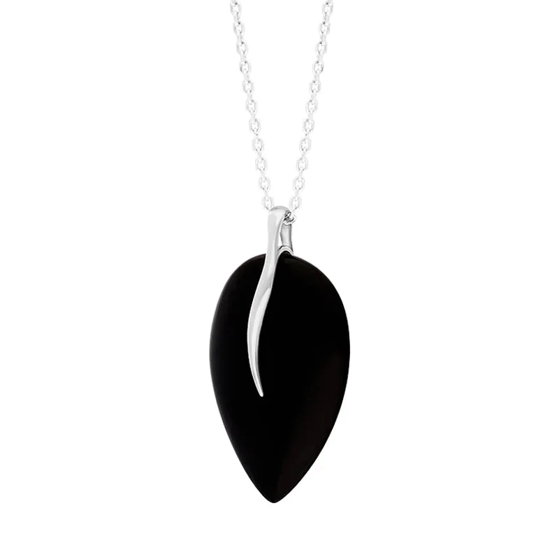 Sterling Silver Whitby Jet Leaf Necklace sold by Jura Watches product image thumbnail 2