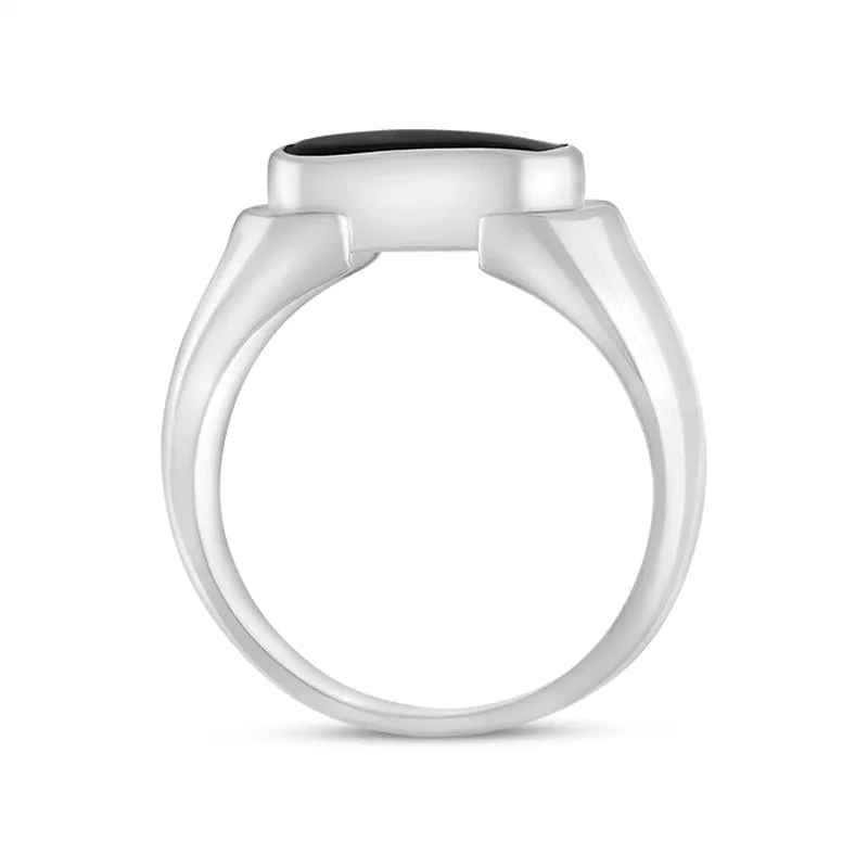 Sterling Silver Whitby Jet Oval Dodgem Ring sold by Jura Watches product image thumbnail 2