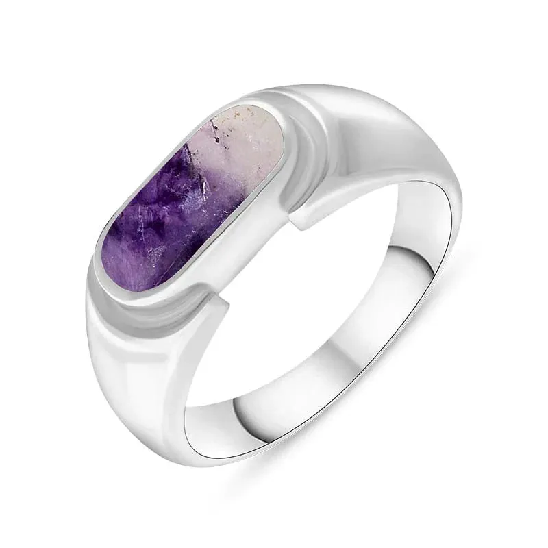 Sterling Silver Blue John Oval Dodgem Ring sold by Jura Watches