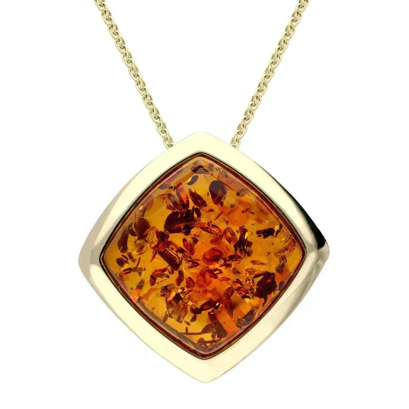 9ct Yellow Gold Amber Cushion Necklace D sold by Jura Watches