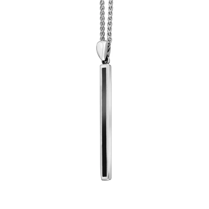 Sterling Silver Whitby Jet Long Slim Oblong Necklace sold by Jura Watches product image thumbnail 2