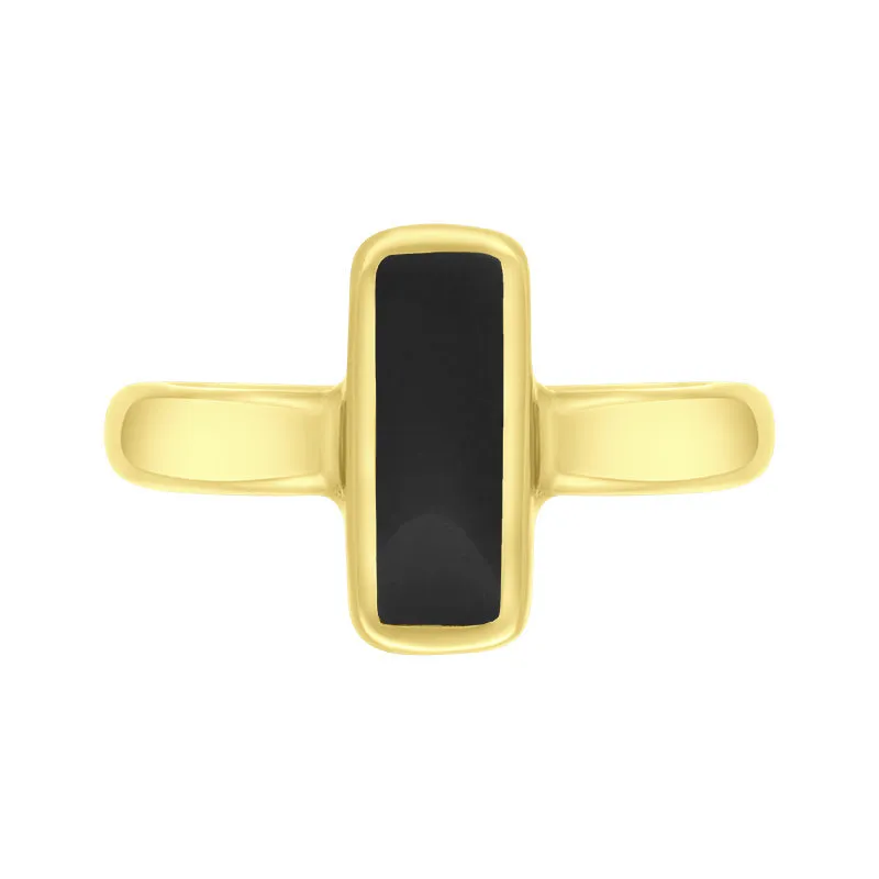 9ct Yellow Gold Whitby Jet Slim Oblong Ring sold by Jura Watches product image thumbnail 3